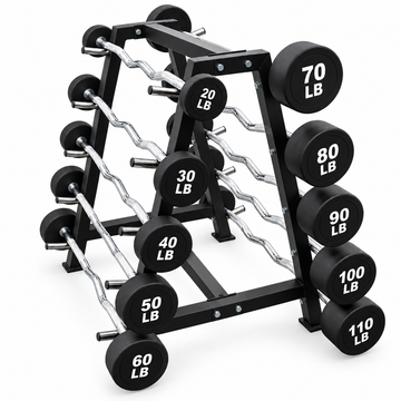 20-110 lb Curl Barbells with Rack