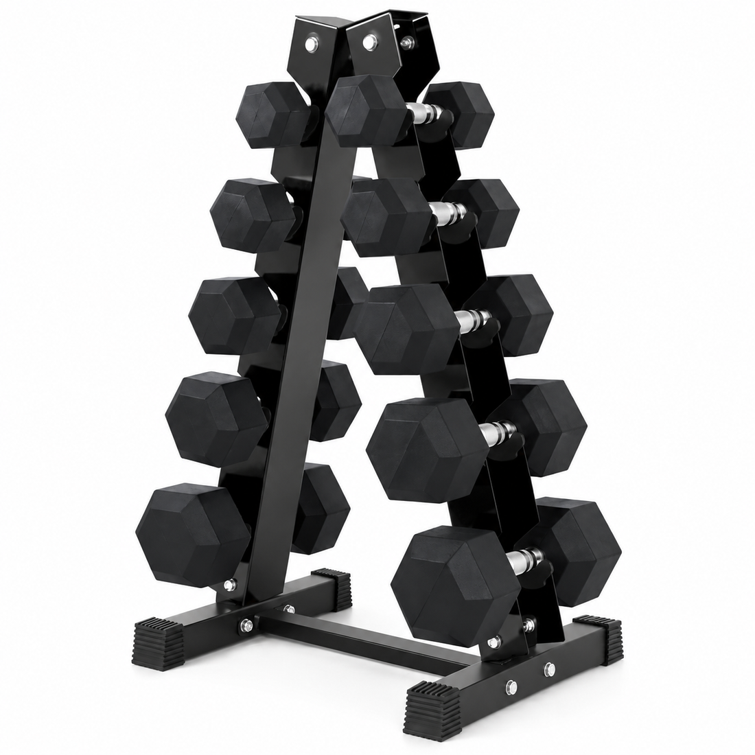 5-25 lb Hex Dumbbells with Rack