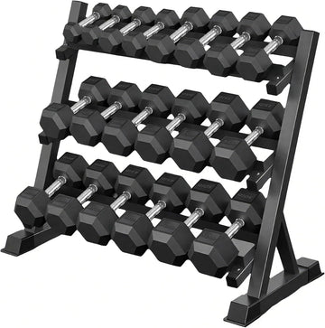 5-50 lb Hex Dumbbells with Rack