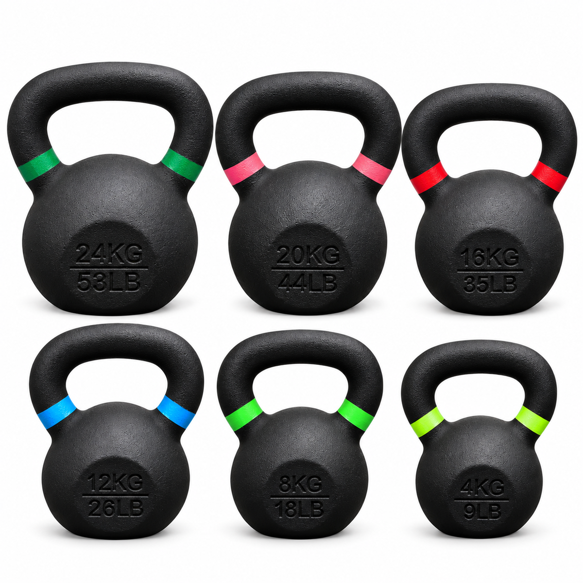 185 lb Cast Iron Kettlebell Set