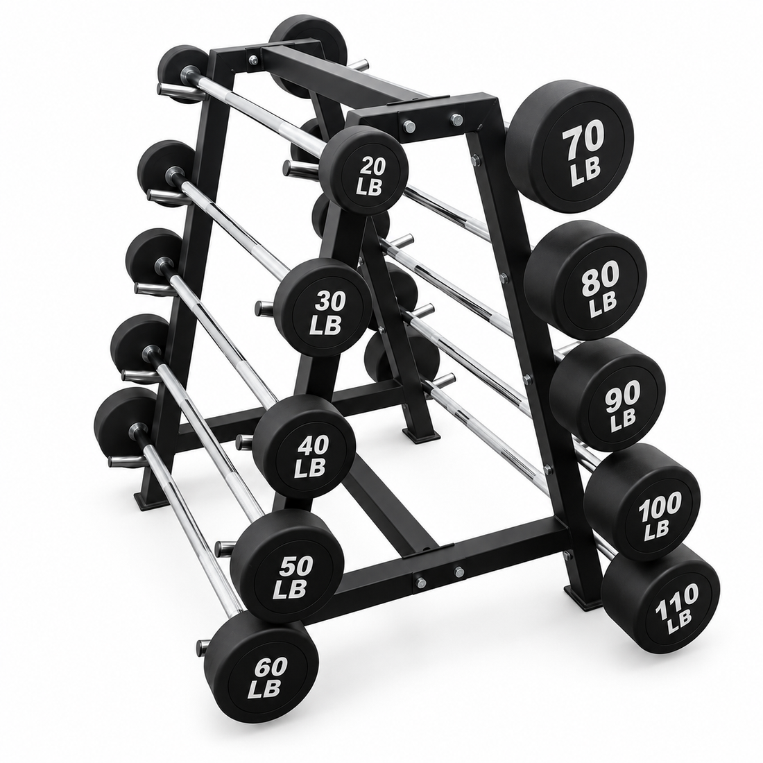 20-110 lb Straight Barbells with Rack