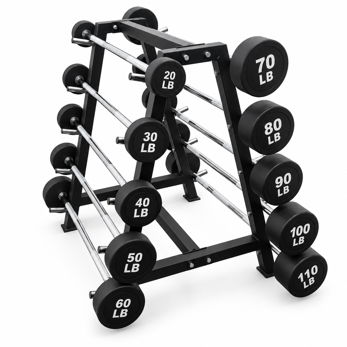 20-110 lb Straight Barbells with Rack