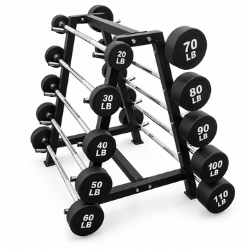 20-110 lb Straight Barbells with Rack