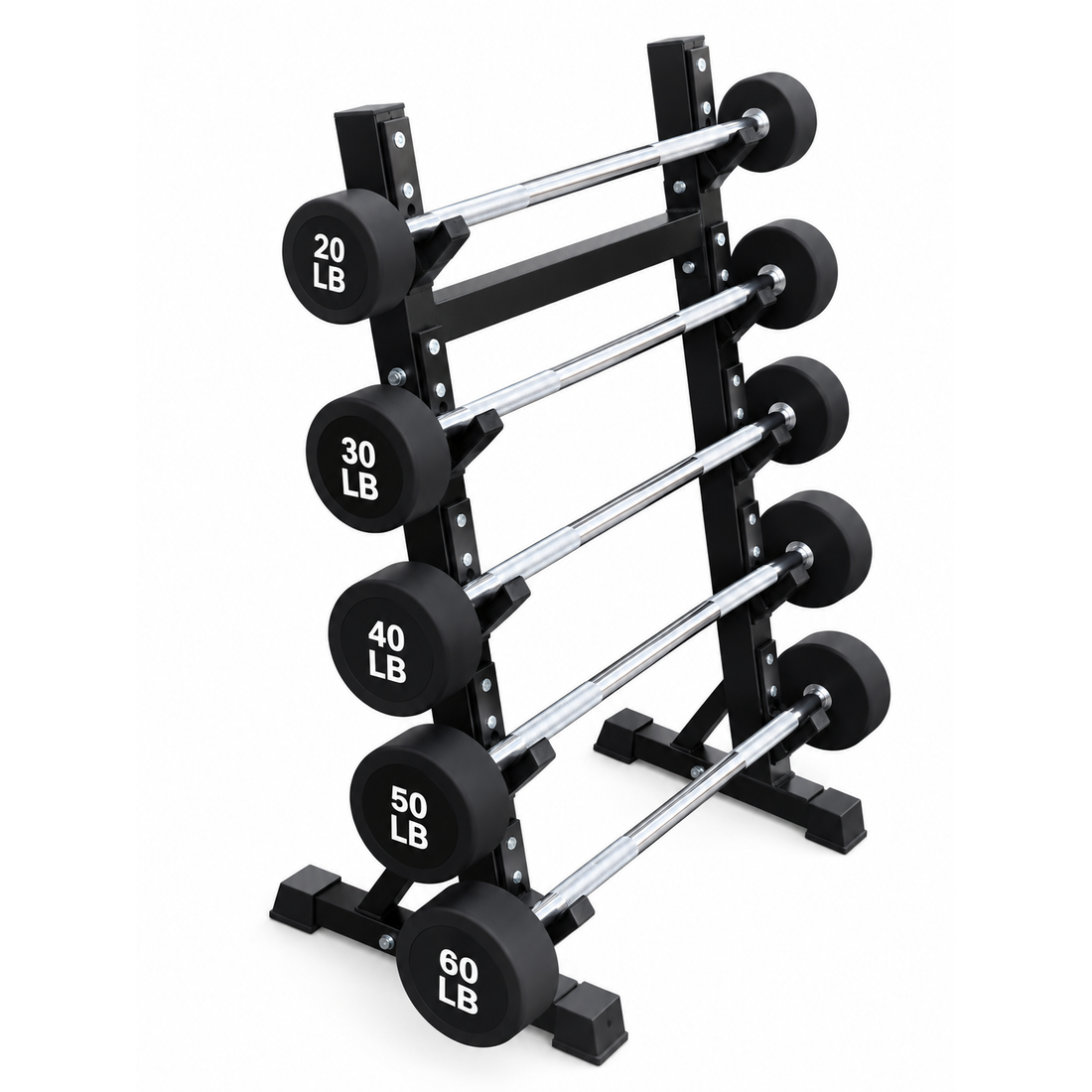 20-60 lb Straight Barbells with Rack