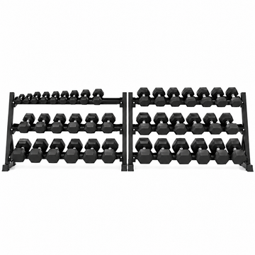 5-100 lb Hex Dumbbells with Rack