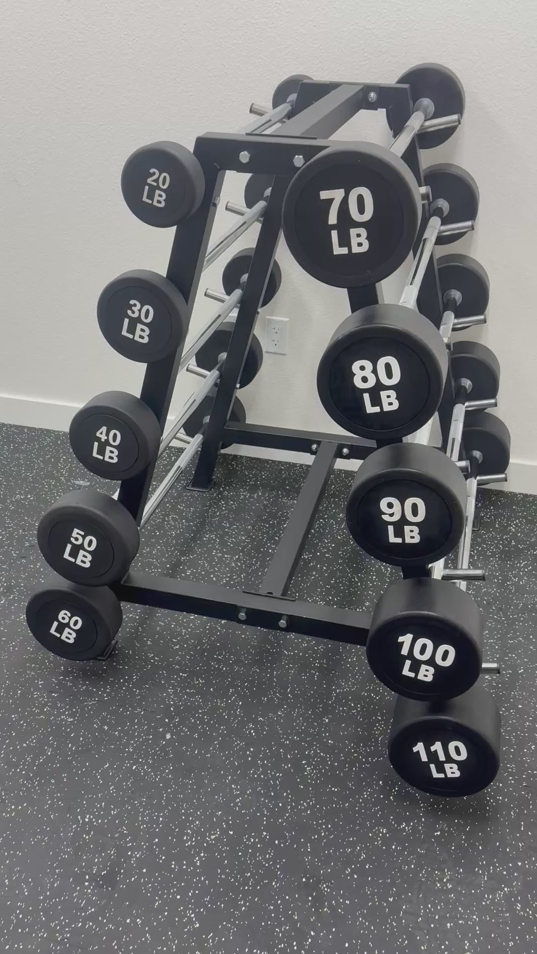 20-110 lb Straight Barbells with Rack video